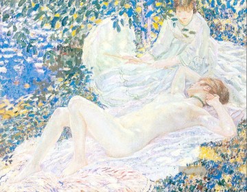  Nacktheit Malerei - Sommer Impressionist Nacktheit Frederick Carl Frieseke
